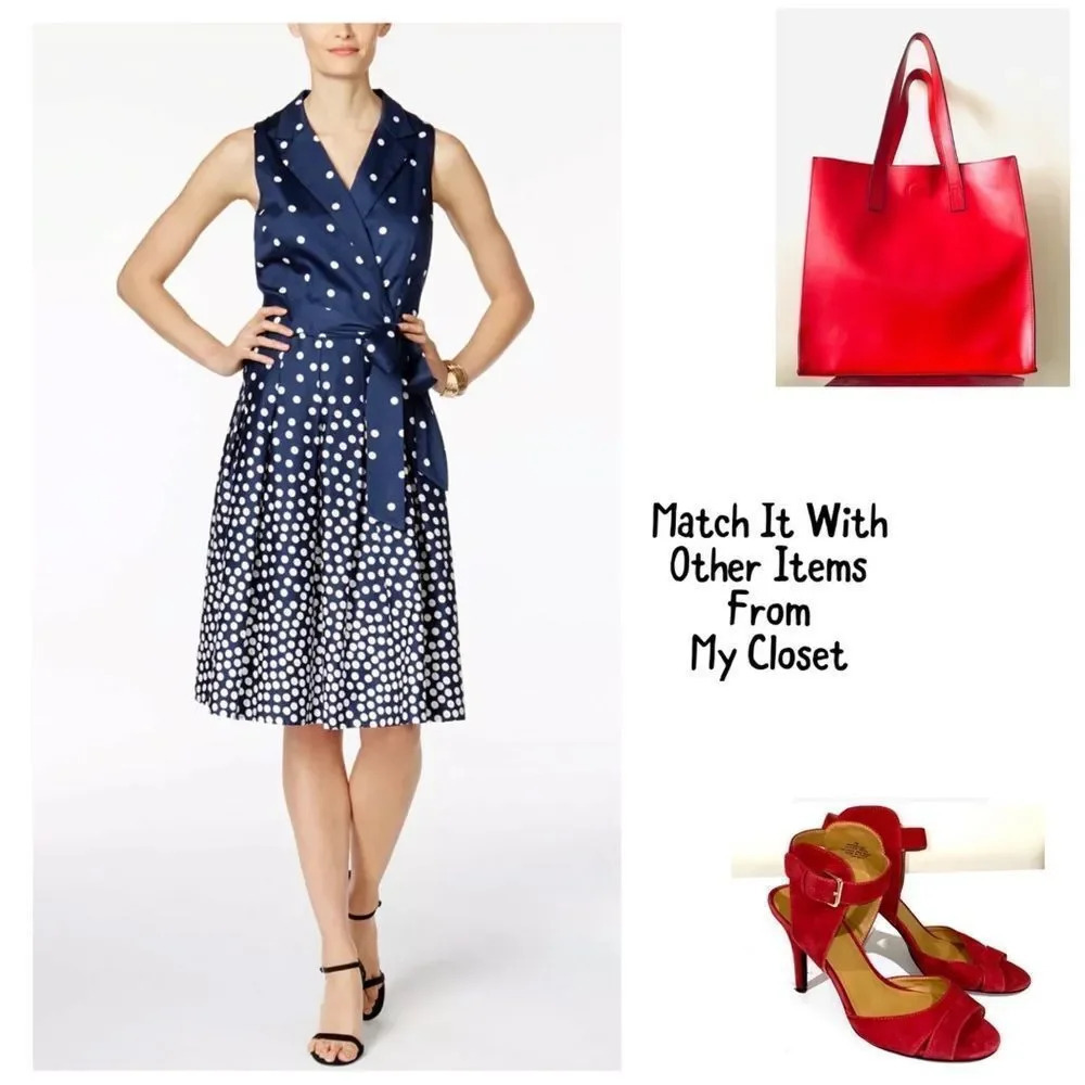 Anne Klein polka dot dress - Picture 3 of 13